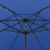 Lauko skėtis su LED ir metaliniu stulpu, mėlynas, 400cm