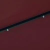 Sodo skėtis su LED ir plieniniu stulpu, tamsiai raudonas, 300cm