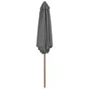 Lauko skėtis nuo saulės su mediniu stulpu, antracito, 270cm