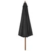 Lauko skėtis nuo saulės su mediniu stulpu, antracito, 330cm