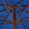 Lauko skėtis nuo saulės su mediniu stulpu, mėlynas, 350cm