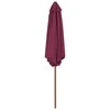Lauko skėtis nuo saulės su mediniu stulpu, raudonas, 270cm