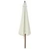 Lauko skėtis nuo saulės su mediniu stulpu, smėlio baltas, 330cm