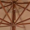Lauko skėtis nuo saulės su mediniu stulpu, taupe spalvos, 350cm