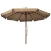 Lauko skėtis nuo saulės su mediniu stulpu, taupe spalvos, 330cm