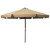 Lauko skėtis nuo saulės su mediniu stulpu, taupe spalvos, 330cm