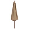 Lauko skėtis su mediniu stulpu, taupe spalvos, 350 cm