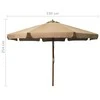 Lauko skėtis nuo saulės su mediniu stulpu, taupe spalvos, 330cm