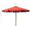 Lauko skėtis nuo saulės su mediniu stulpu, terakota, 330cm