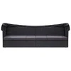 Lauko sofa-lova su stogeliu, juodos spalvos, poliratanas