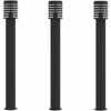 Lauko šviestuvai, 3vnt., juodi, 110cm, nerūdijantis plienas