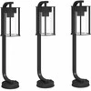 Lauko šviestuvas, 3vnt., juodas, 60cm, nerūdijantis plienas