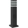 Lauko šviestuvas su išvedimu, 3vnt., juodi, 50cm, aliuminis