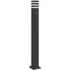 Lauko šviestuvas su jutikliu, juodas, 110cm, aliuminis