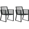 Lauko baldų komplektas Lauko valgomojo baldų komplektas, 3 dalių, juodas, PVC ratanas