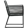 Lauko baldų komplektas Lauko valgomojo baldų komplektas, 3 dalių, juodas, PVC ratanas