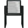 Lauko baldų komplektas Lauko valgomojo baldų komplektas, 5 dalių, juodas, PVC ratanas