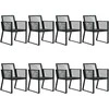 Lauko baldų komplektas Lauko valgomojo baldų komplektas, 9 dalių, juodas, PVC ratanas