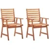 Lauko valgomojo kėdės su pagalvėlėmis, 2vnt., akacijos masyvas