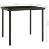 Lauko valgomojo stalas, antracito, 80x80x72cm, stiklas/plienas