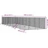 Lauko voljeras šunims, sidabrinis, 4x16x2m, plienas