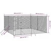 Lauko voljeras šunims, sidabrinis, 4x4x2m, plienas