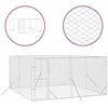 Lauko voljeras šunims, sidabrinis, 4x4x2m, plienas