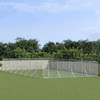 Lauko voljeras šunims, sidabrinis, 8x16x2m, plienas