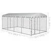 Lauko voljeras šunims su stogu, 7,6x3,8x2,3m
