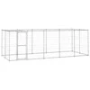 Lauko voljeras šunims su stogu, galvanizuotas plienas, 12,1m²