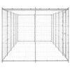 Lauko voljeras šunims su stogu, galvanizuotas plienas, 12,1m²