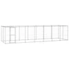 Lauko voljeras šunims su stogu, galvanizuotas plienas, 16,94m²