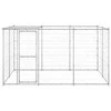 Lauko voljeras šunims su stogu, galvanizuotas plienas, 7,26m²