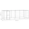 Lauko voljeras šunims su stogu, galvanizuotas plienas, 12,1m²