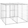Lauko voljeras šunims su stogu, galvanizuotas plienas, 4,84m²