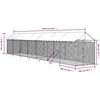 Lauko voljeras šunims su stogu, sidabrinis, 2x14x2,5m, plienas