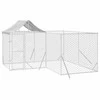 Lauko voljeras šunims su stogu, sidabrinis, 4x4x2,5m, plienas