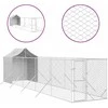 Lauko voljeras šunims su stogu, sidabrinis, 2x10x2,5m, plienas