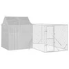 Lauko voljeras šunims su stogu, sidabrinis, 4x4x2,5m, plienas