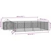 Lauko voljeras šunims su stogu, sidabrinis, 10x6x2,5m, plienas