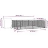 Lauko voljeras šunims su stogu, sidabrinis, 10x6x2,5m, plienas