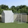 Lauko voljeras šunims su stogu, sidabrinis, 4x4x2,5m, plienas