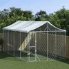 Lauko voljeras šunims su stogu, sidabrinis, 3x6x2,5m, plienas