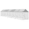 Lauko voljeras šunims su stogu, sidabrinis, 2x14x2,5m, plienas