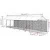 Lauko voljeras šunims su stogu, sidabrinis, 2x14x2,5m, plienas