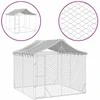 Lauko voljeras šunims su stogu, sidabrinis, 3x3x2,5m, plienas