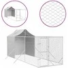 Lauko voljeras šunims su stogu, sidabrinis, 2x6x2,5m, plienas