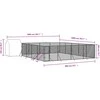 Lauko voljeras šunims su stogu, sidabrinis, 10x10x2,5m, plienas