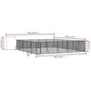 Lauko voljeras šunims su stogu, sidabrinis, 12x12x2,5m, plienas