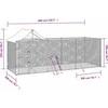 Lauko voljeras šunims su stogu, sidabrinis, 6x2x2,5m, plienas
